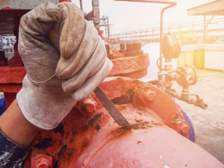 Zeskrobywanie rdzy. Obrazek w artykule Czym usunąć rdzę z przedmiotów? Sposoby usuwania rdzy z przedmiotów